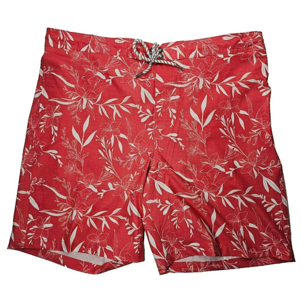 Sonoma Board Short NWT Swim Trunks Men's Size XXL Flexwear 4-Pocket Red Floral
